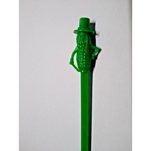 Mr Peanut Swizzle Stick 1950s Vintage Green Plastic Planters Peanuts Kitchenware - Picture 4 of 6